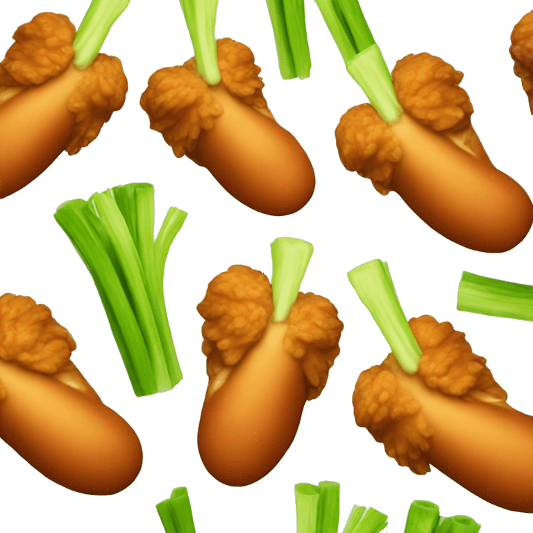 hot wings with celery and each emoji