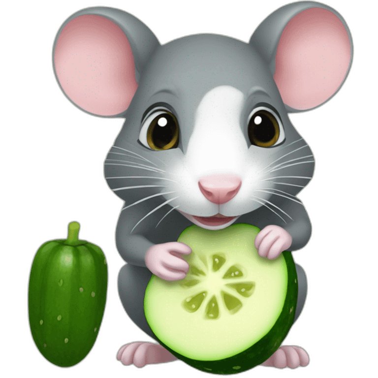 Pet rat eating cucumber emoji