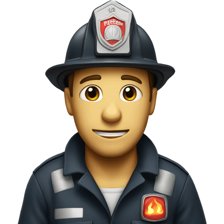 A fireman that is telling a lie emoji