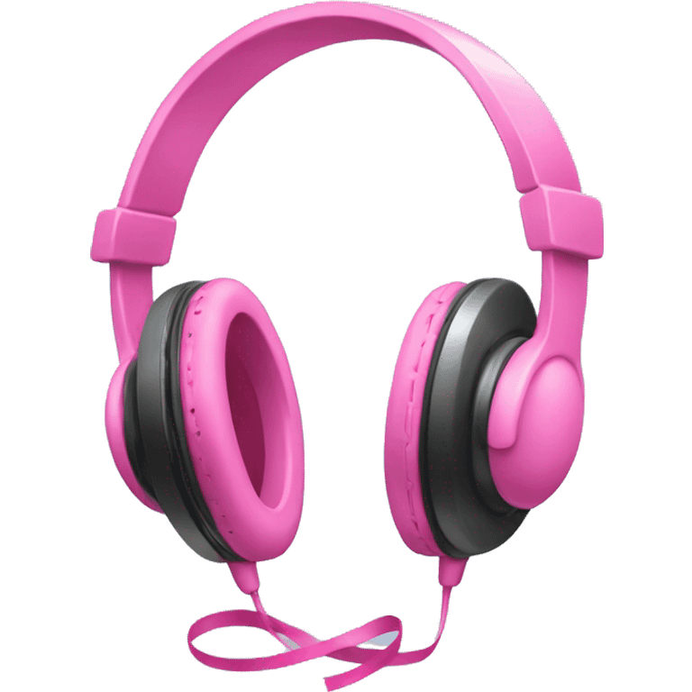 headphones with pink ribbons emoji