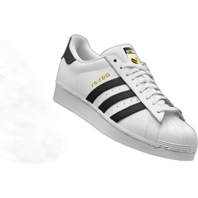 Adidas superstar White with « MrVincs » text emoji