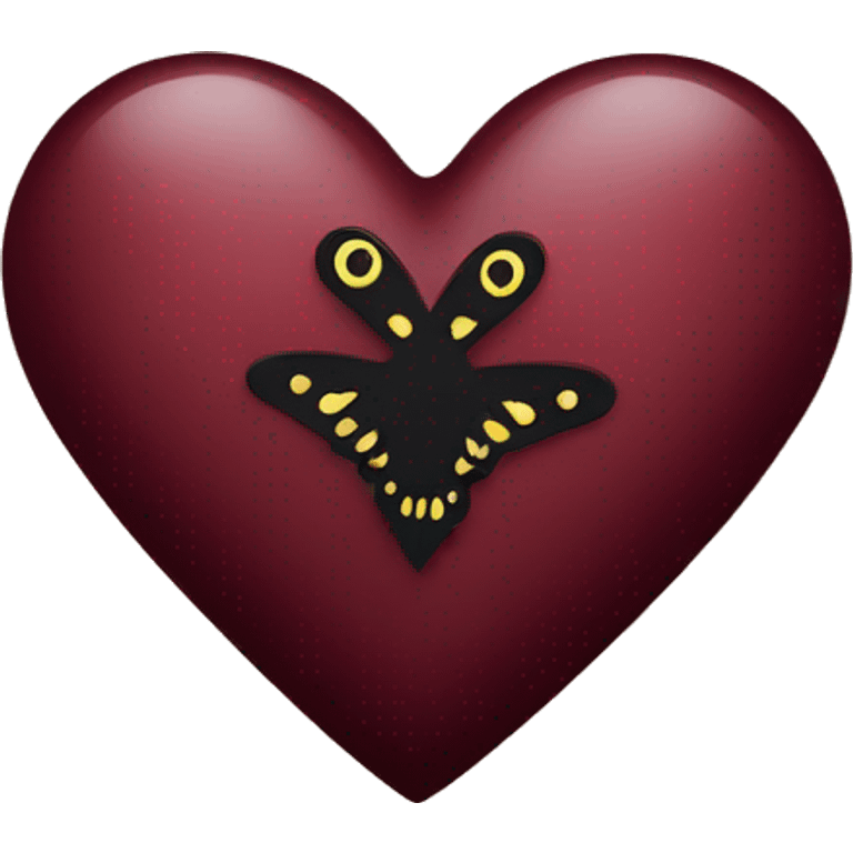 dark red heart with butterfly around emoji