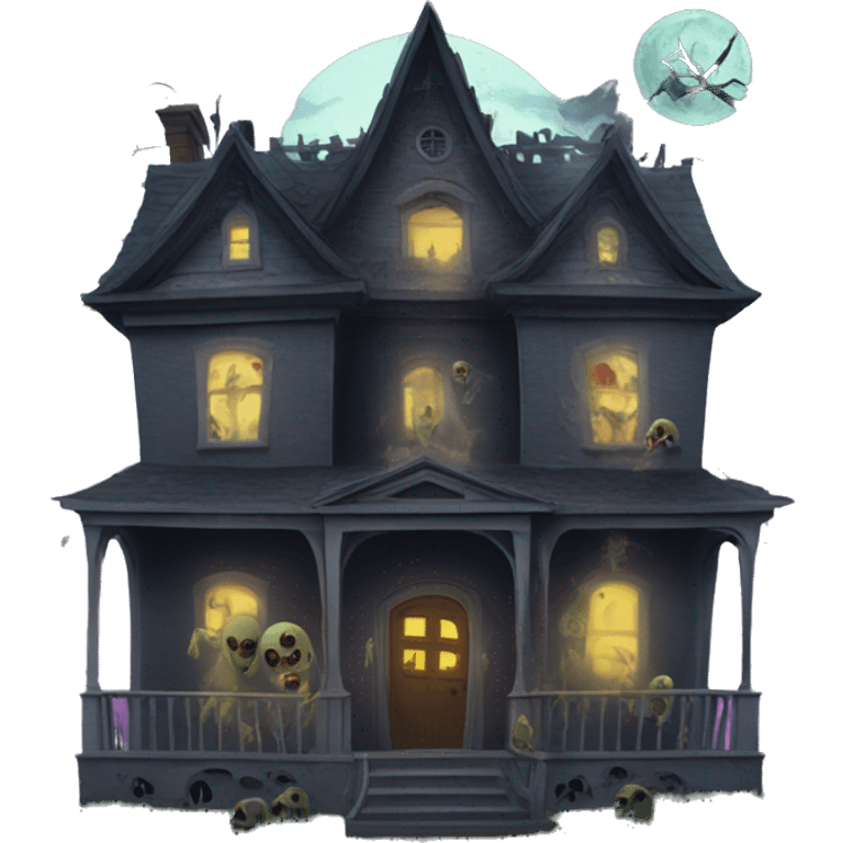 Haunted house with zombies  emoji