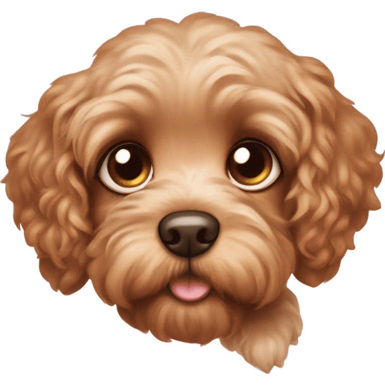 •	Puppy Eyes Emoji: Your Cavapoo looking up with big, heart-melting eyes. Maybe add sparkles or tiny hearts around the eyes to show how cute they are ( the color of do should be brown   emoji