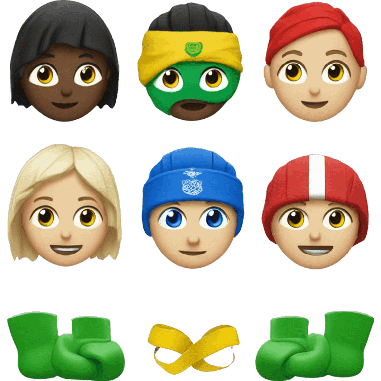 Anneaux olympiques bleu, noir, rouge, jaune, vert emoji