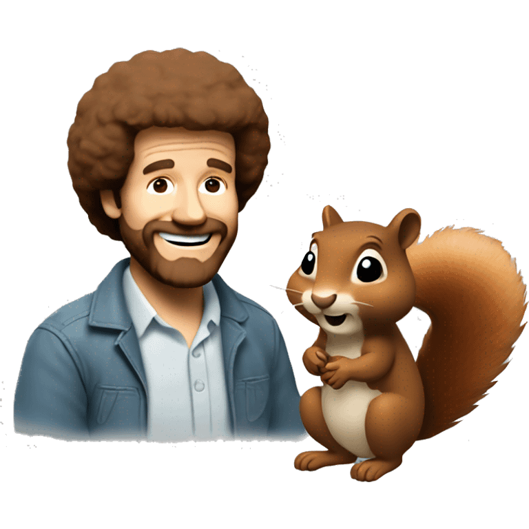 bob ross with squirrel emoji