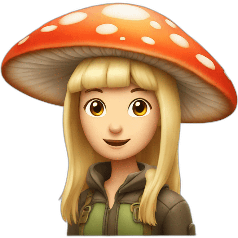 Mushroom hat girl emoji