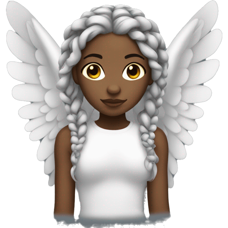 Angel black girl with African braids  emoji