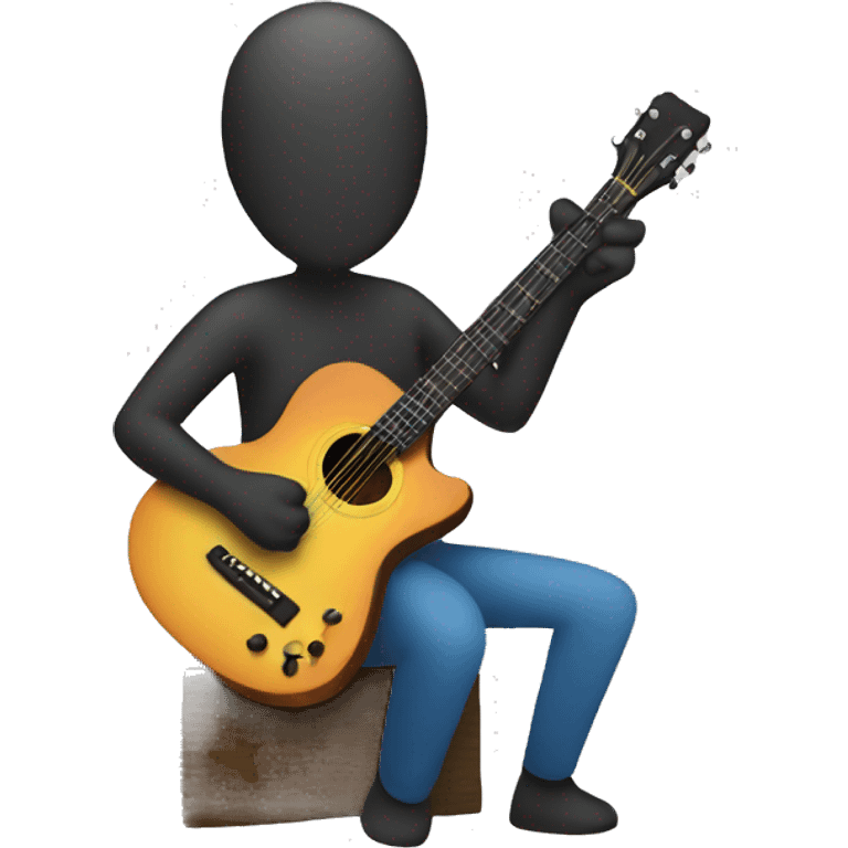 Stick figure playing guitar emoji