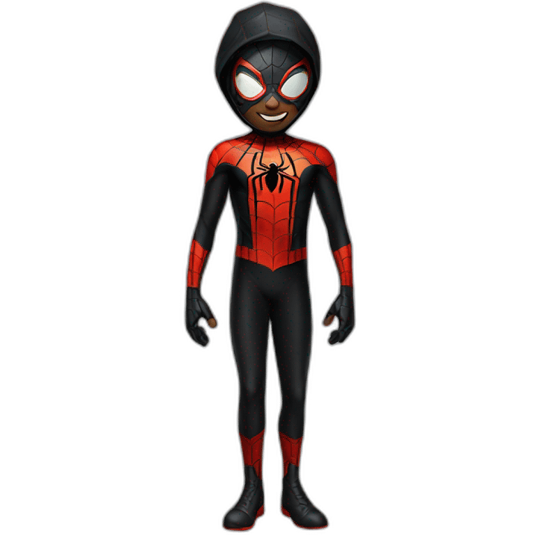 Miles morales avec son costume emoji