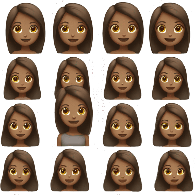 Girl straight brown hair emoji