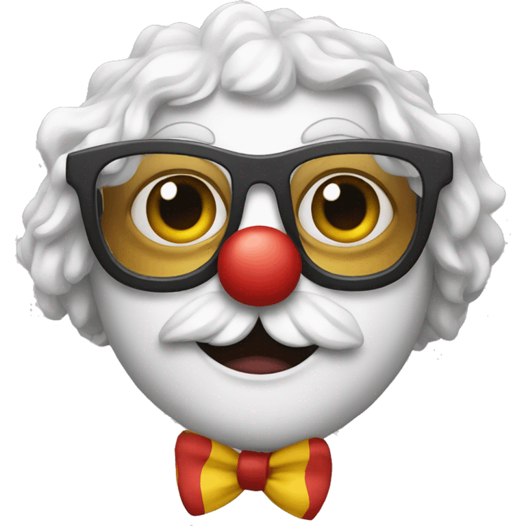 clown in glasses with china oodle emoji