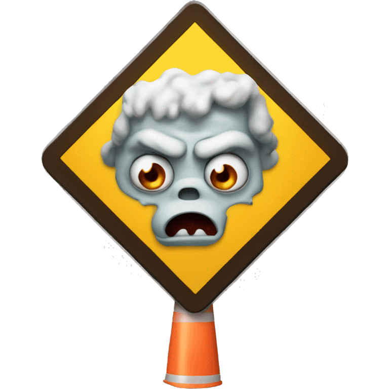 goofy danger warning sign monster emoji