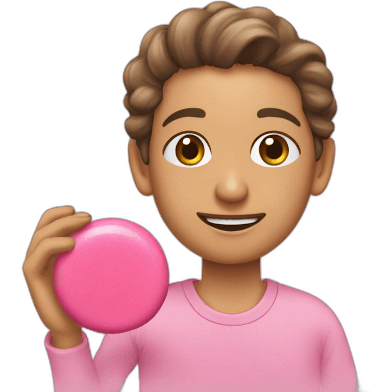 Claquete e sabonete rosa emoji