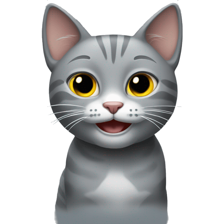 Gray cat playing emoji