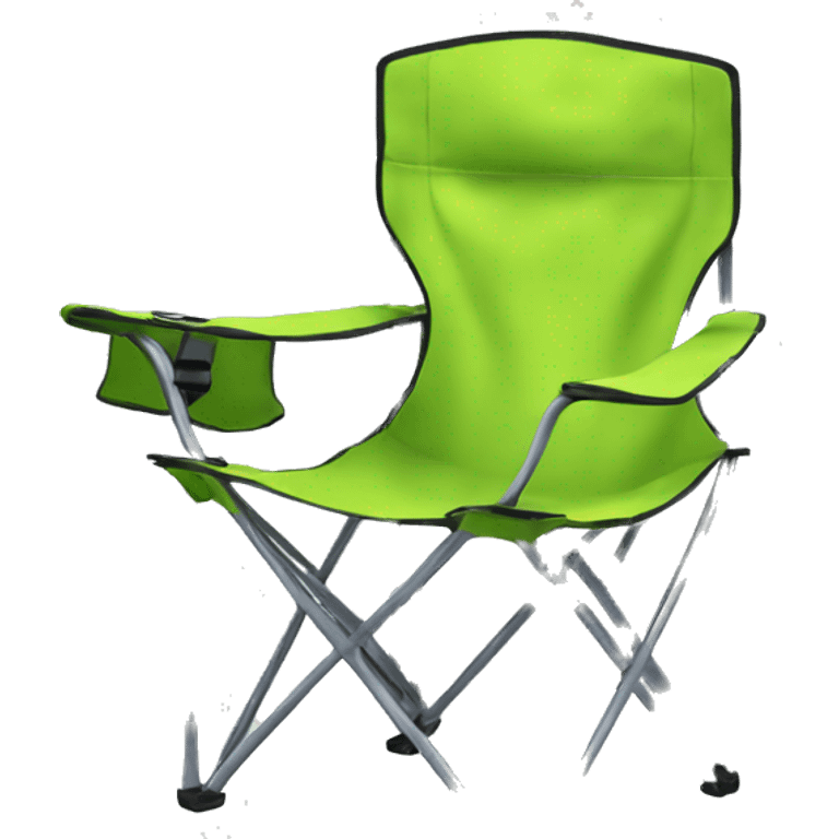 Realistic lime green camping chair isolated.  emoji