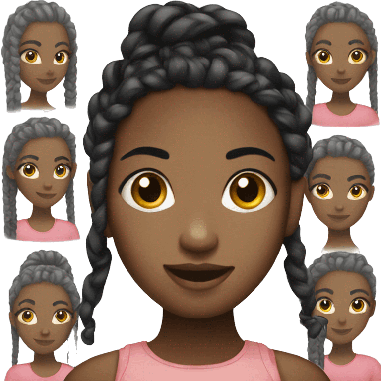 Pretty black girl with braids emoji