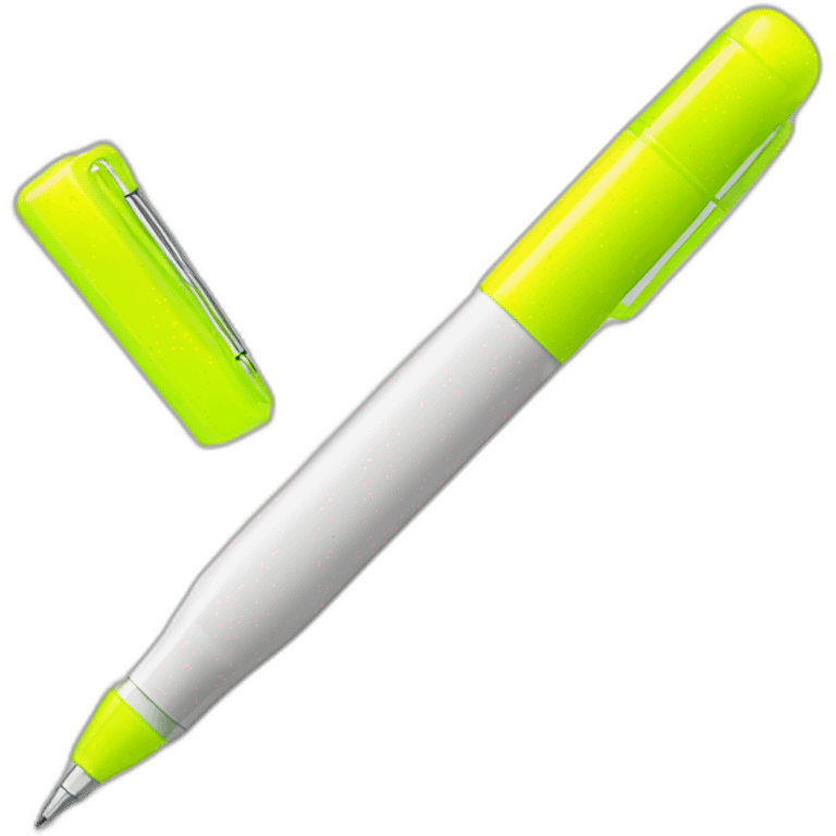 highlighter pen with square tip. yellow tip emoji