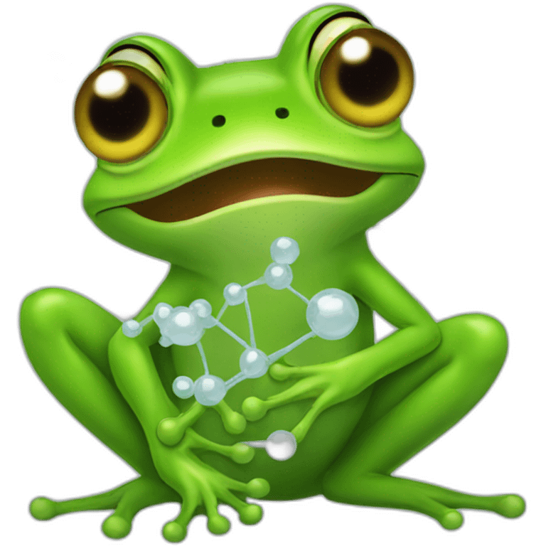 A frog eating carbon molecules emoji