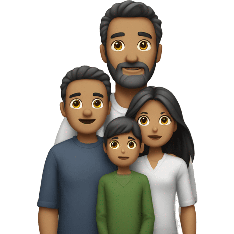 sin barba una familia solo con un padre y dos hijos, un hijo mayor que el otro. emoji