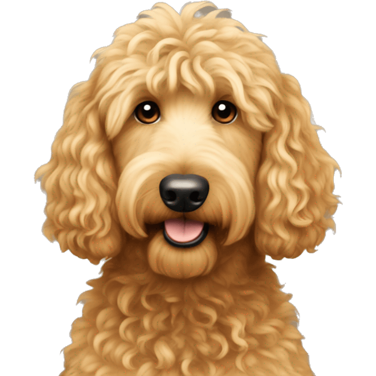 golden doodle with curly mullet emoji