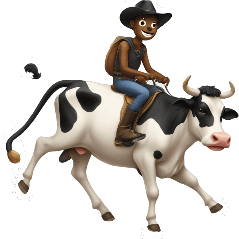 cow riding a cat  emoji