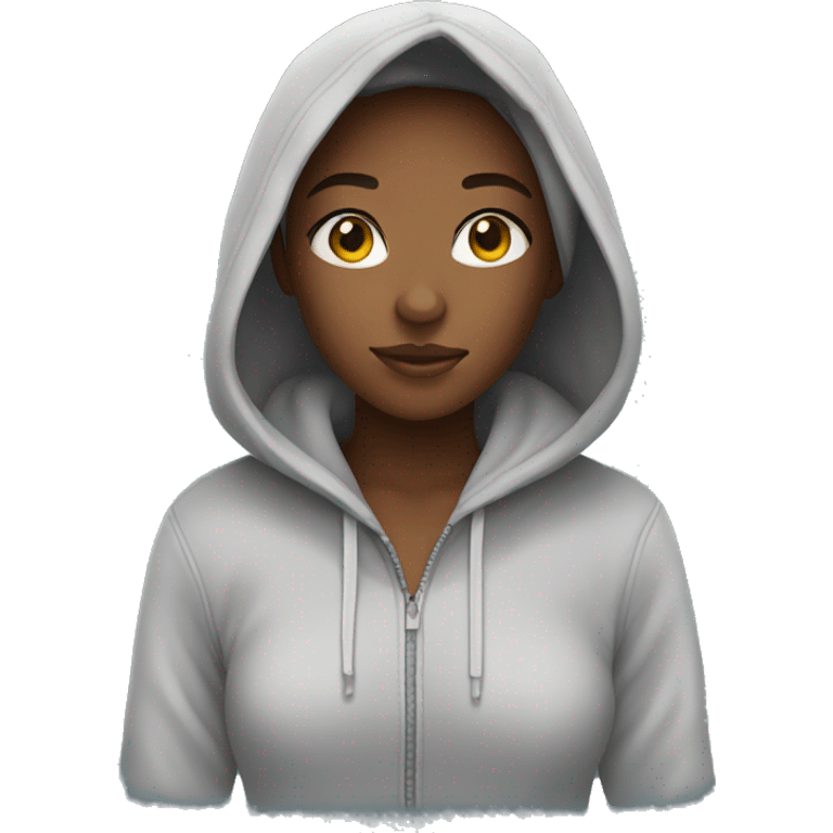 Teen girl wearing a hoodie emoji