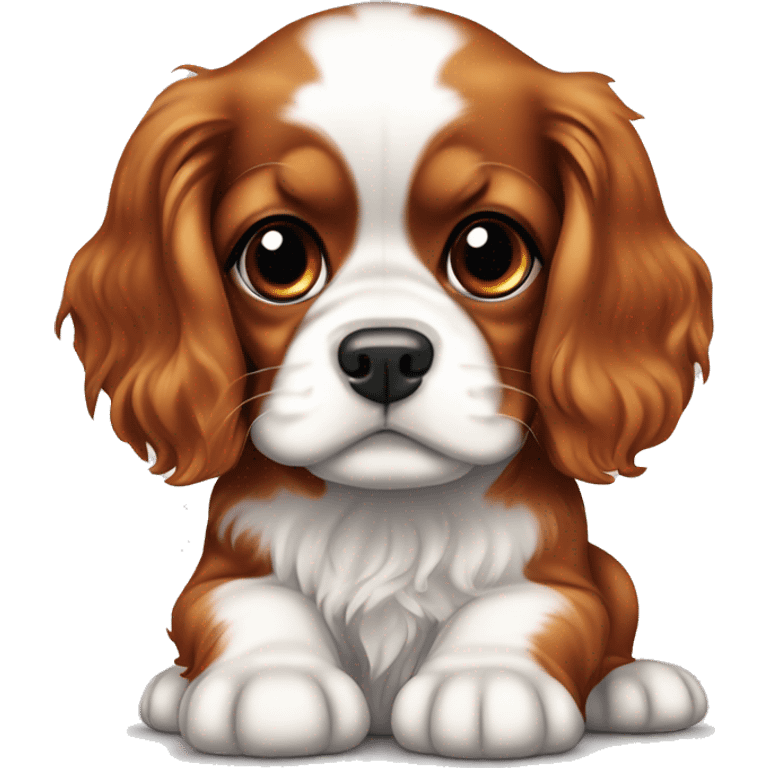 Baby and child dog cavalier king charles tricolor emoji