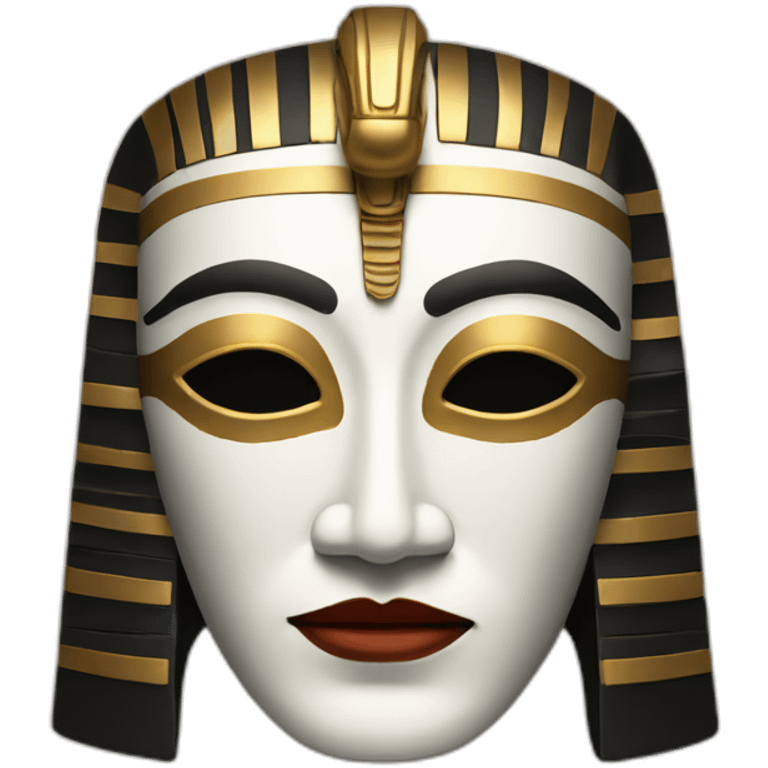 noh style mask with egyptian face emoji