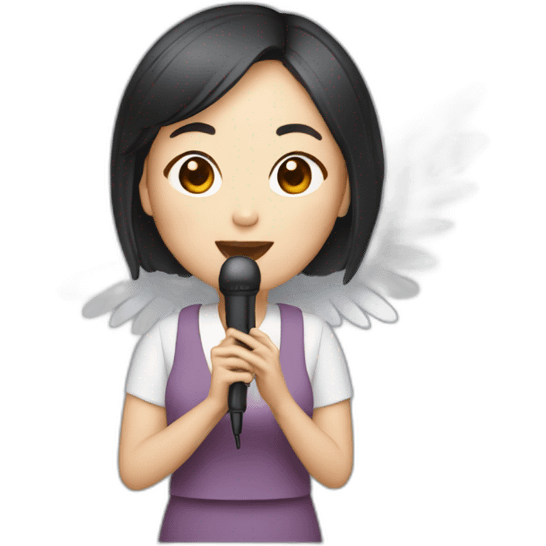 Korean Woman Wings Mikrophone  emoji