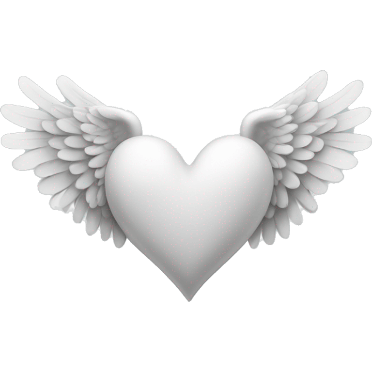 white heart with angel wings emoji