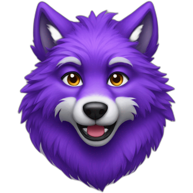 Purple furry wolf emoji