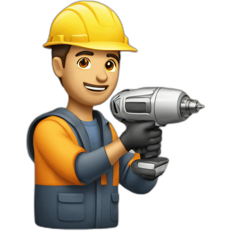 a man with drill machine emoji