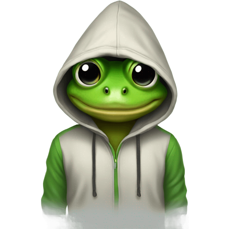 Frog with hoodie emoji