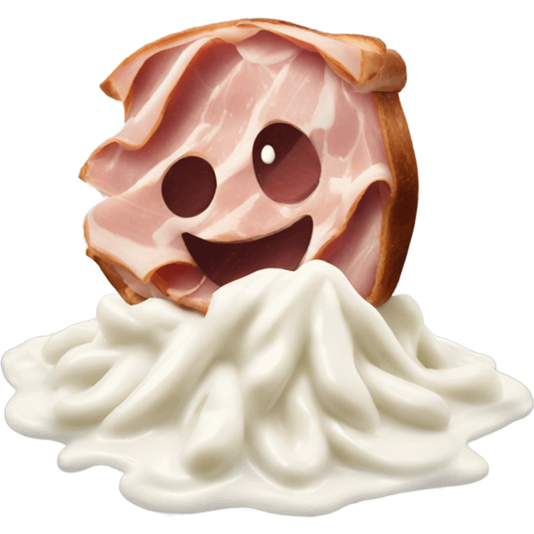 shredded ham with white sauce emoji