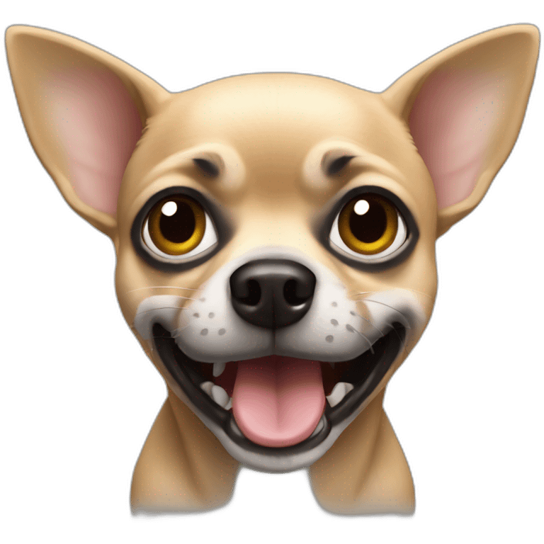 chihuahua NEGRO gritando emoji