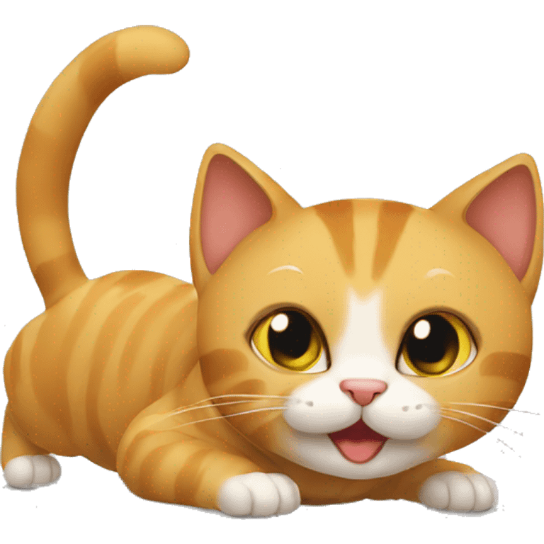 Cat doing pushups emoji