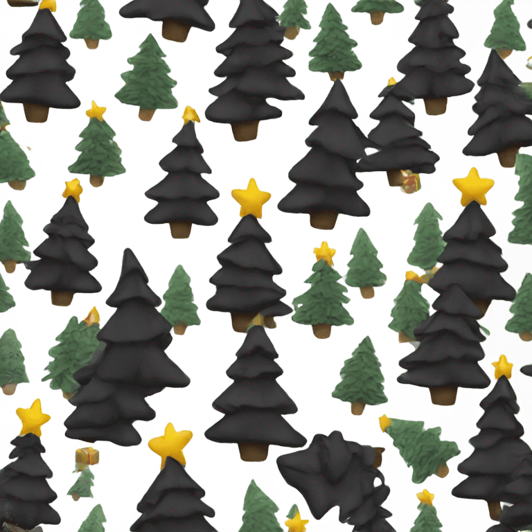 black christmas tree emoji