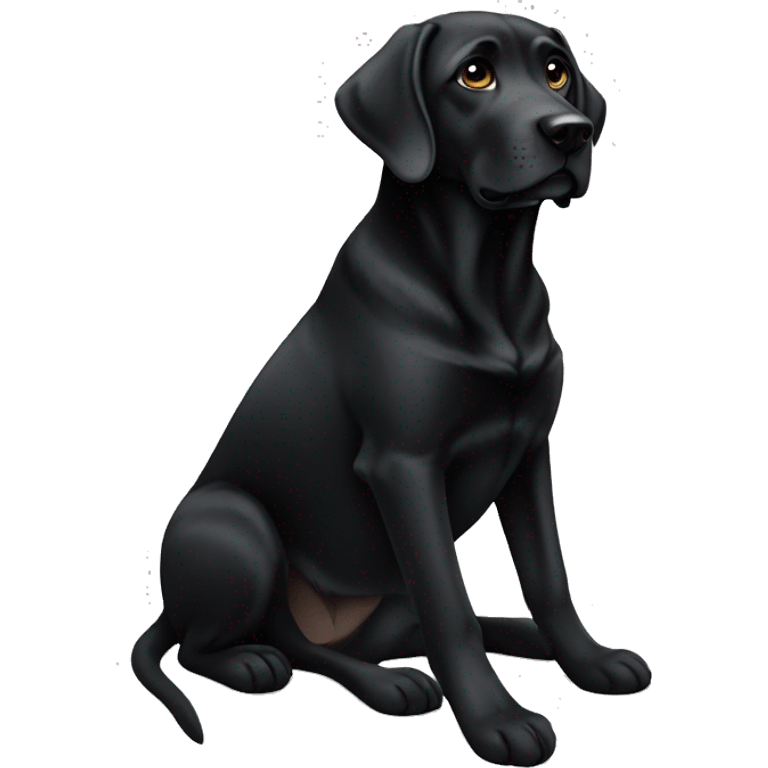 black labradorin seated position  emoji