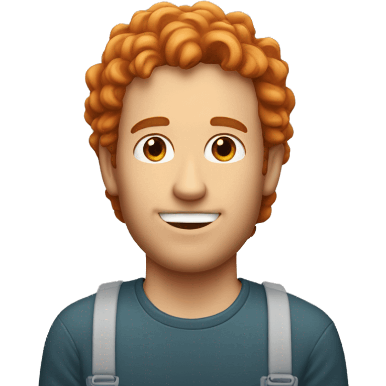 Tall white guy with a curly red mullet emoji