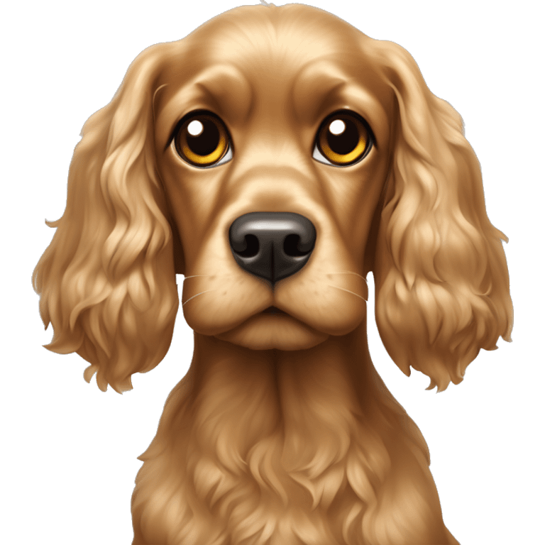 Cadela raça cocker spaniel dourada ao lado de um cão yorkshire terrie emoji