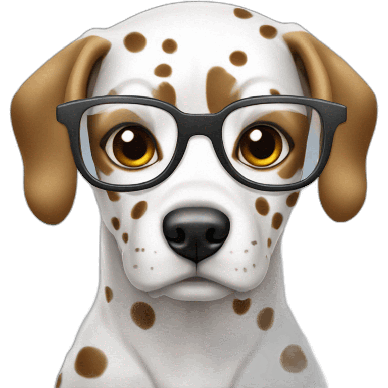 dalmata with glasses emoji