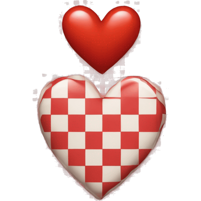 red and white gingham heart emoji