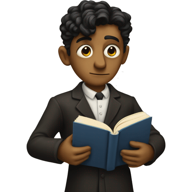 Kafka holds a book in his hands emoji