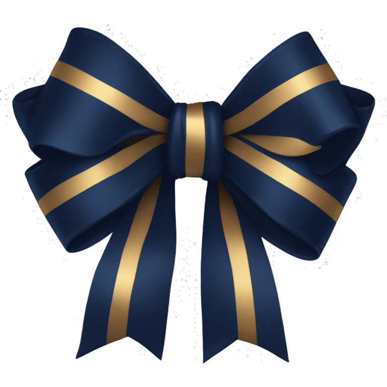 Navy blue and dark gold bow emoji