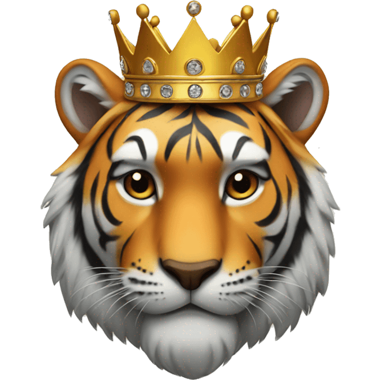 Tiger with crown emoji