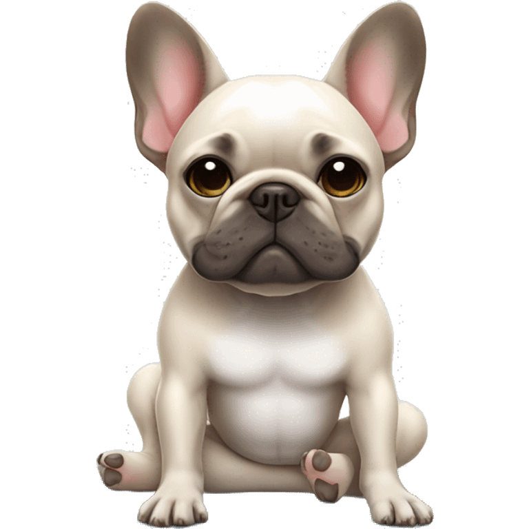 French bulldog doing yoga emoji