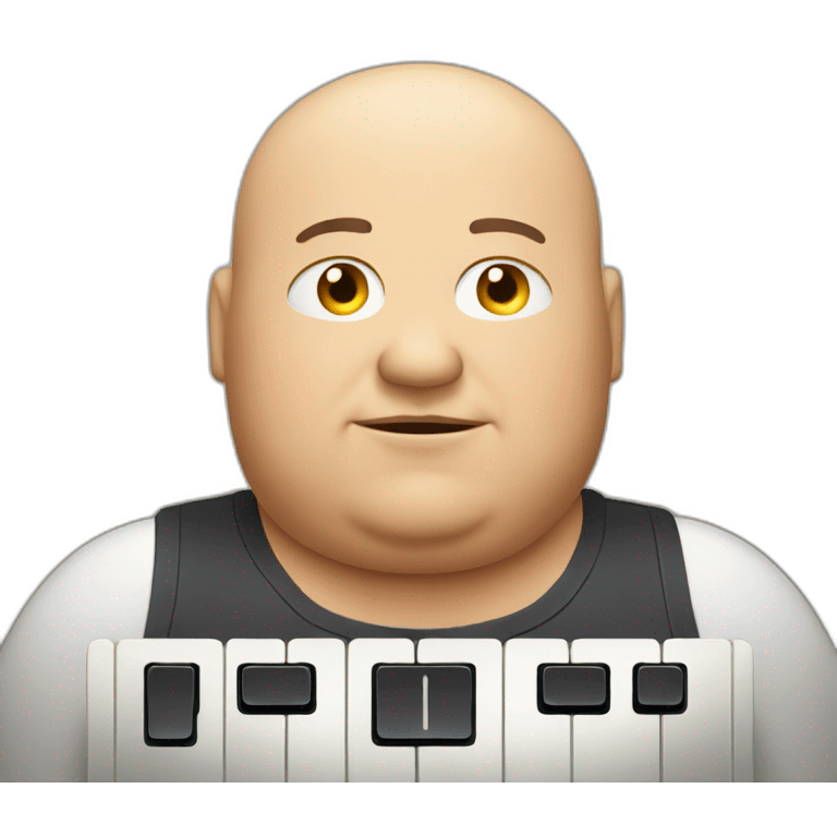 Fat man with keyboard emoji