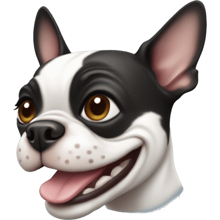 Boston terrier smiling  emoji