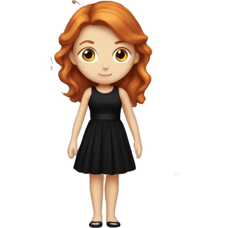 Red haired white girl in a black dress emoji